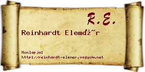 Reinhardt Elemér névjegykártya