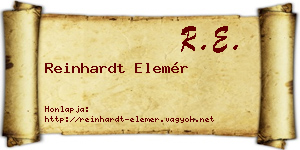 Reinhardt Elemér névjegykártya